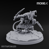 Weapons Spread Wide Screeching Ratfolk Miniature for Dungeons and Dragons, Pathfinder or other TTRPGs