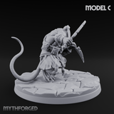 Weapons Spread Wide Screeching Ratfolk C Miniature for Dungeons and Dragons, Pathfinder or other TTRPGs