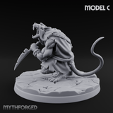 Weapons Spread Wide Screeching Ratfolk C Miniature for Dungeons and Dragons, Pathfinder or other TTRPGs
