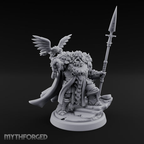 Raven Perching Spear Holding Dwarf Jarl gallery 1