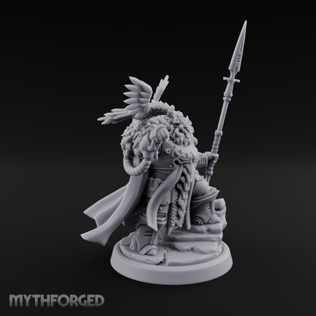 Raven Perching Spear Holding Dwarf Jarl gallery 2