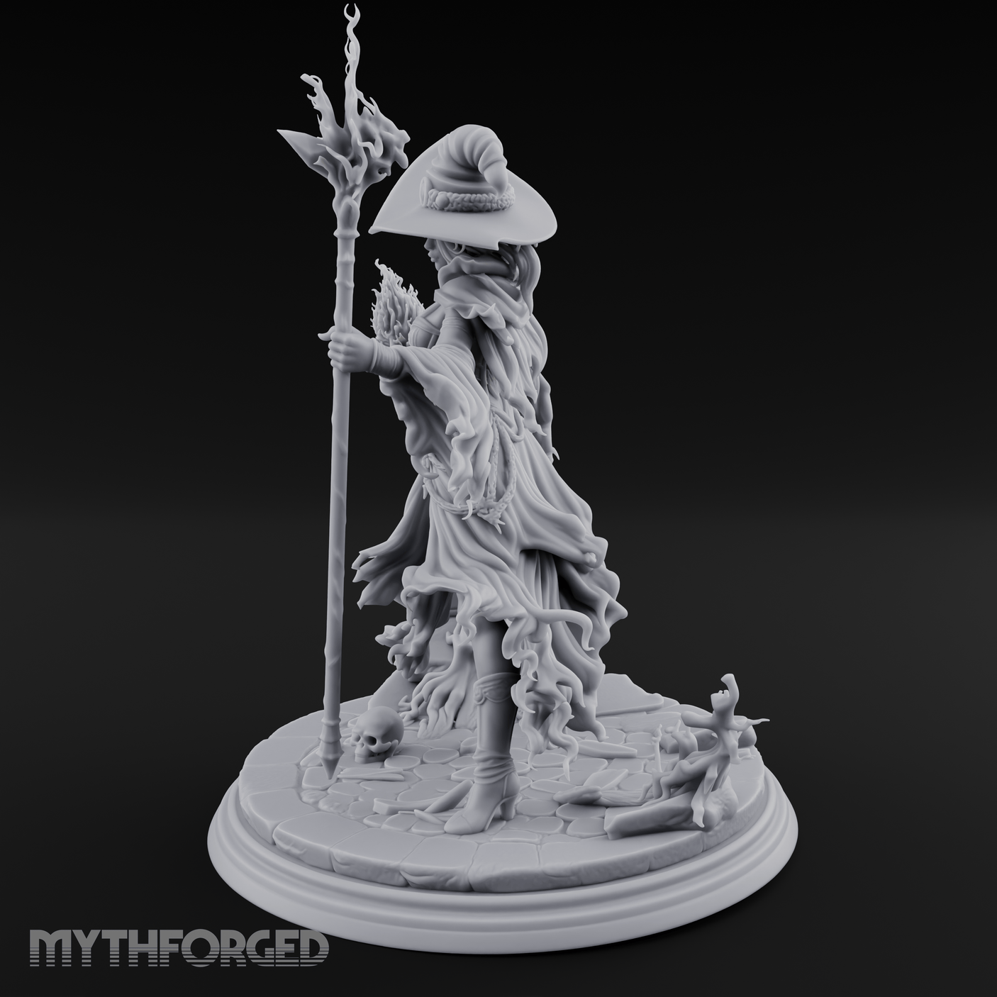 Flames Dancing From Her Fingertips Sorceress Miniature for Dungeons and Dragons, Pathfinder or other TTRPGs