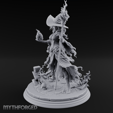 Flames Dancing From Her Fingertips Sorceress Miniature for Dungeons and Dragons, Pathfinder or other TTRPGs
