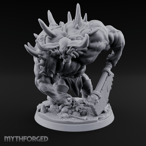 Tusks Gleaming Menacing Demon Brute Miniature for Dungeons and Dragons, Pathfinder or other TTRPGs