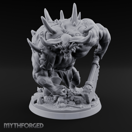 Tusks Gleaming Menacing Demon Brute Miniature for Dungeons and Dragons, Pathfinder or other TTRPGs