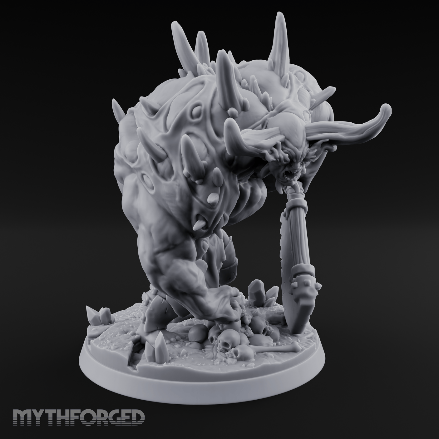 Tusks Gleaming Menacing Demon Brute Miniature for Dungeons and Dragons, Pathfinder or other TTRPGs