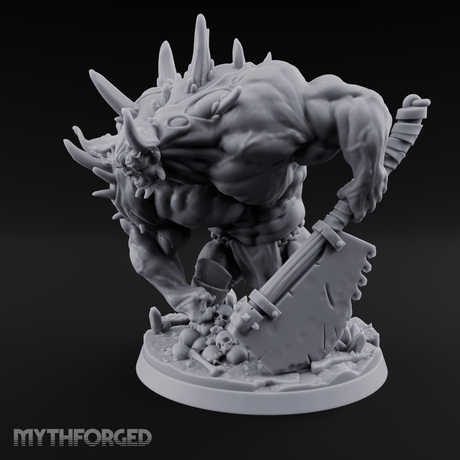 Tusks Gleaming Menacing Demon Brute Miniature for Dungeons and Dragons, Pathfinder or other TTRPGs