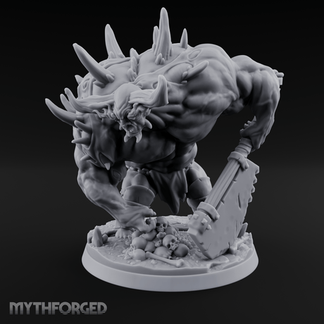 Tusks Gleaming Menacing Demon Brute Miniature for Dungeons and Dragons, Pathfinder or other TTRPGs