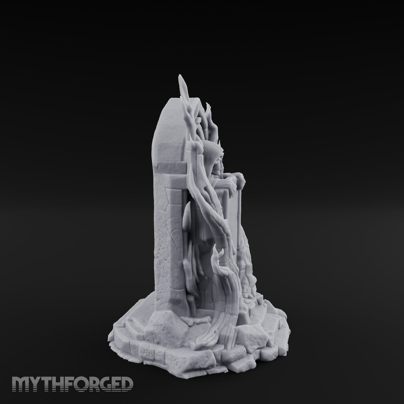 Reaper-Risen Branch-Clawed Grim Reaper Gravestone Miniature for Dungeons and Dragons, Pathfinder or other TTRPGs