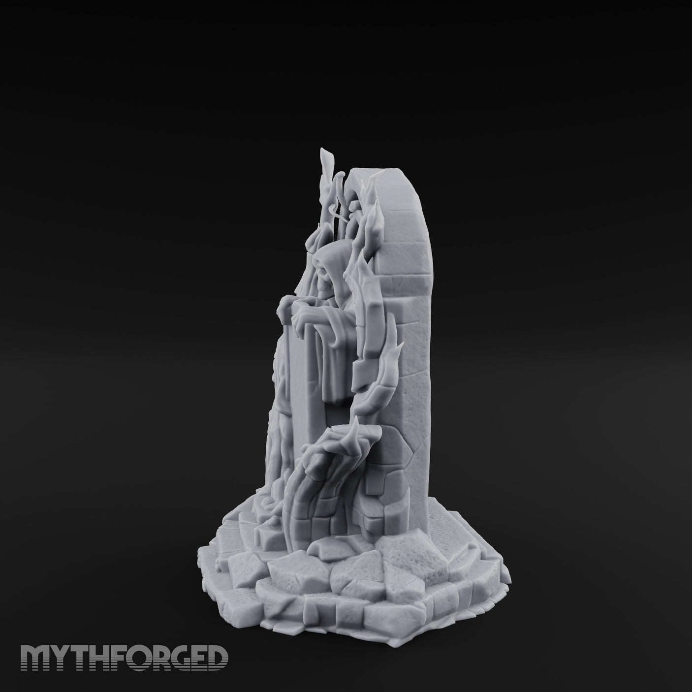 Reaper-Risen Branch-Clawed Grim Reaper Gravestone Miniature for Dungeons and Dragons, Pathfinder or other TTRPGs