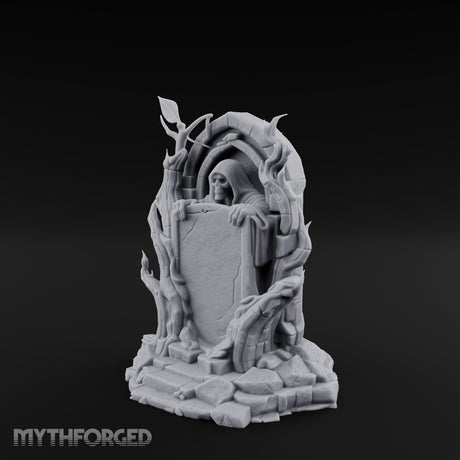 Reaper-Risen Branch-Clawed Grim Reaper Gravestone Miniature for Dungeons and Dragons, Pathfinder or other TTRPGs