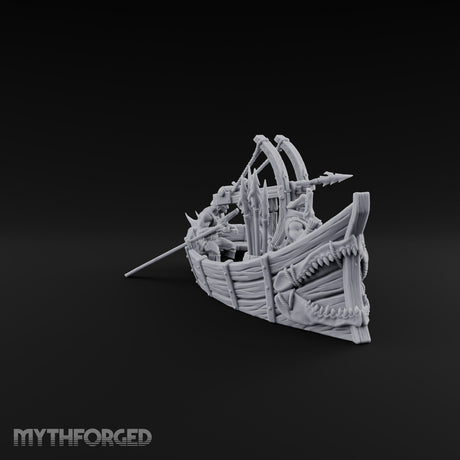 Ready the Harpoon Human Reaver Skiff Miniature for Dungeons and Dragons, Pathfinder or other TTRPGs