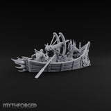Ready the Harpoon Human Reaver Skiff Miniature for Dungeons and Dragons, Pathfinder or other TTRPGs