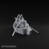 Ready the Harpoon Human Reaver Skiff Miniature for Dungeons and Dragons, Pathfinder or other TTRPGs