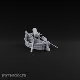Broadside Under Oar Human Reaver Skiff Miniature for Dungeons and Dragons, Pathfinder or other TTRPGs