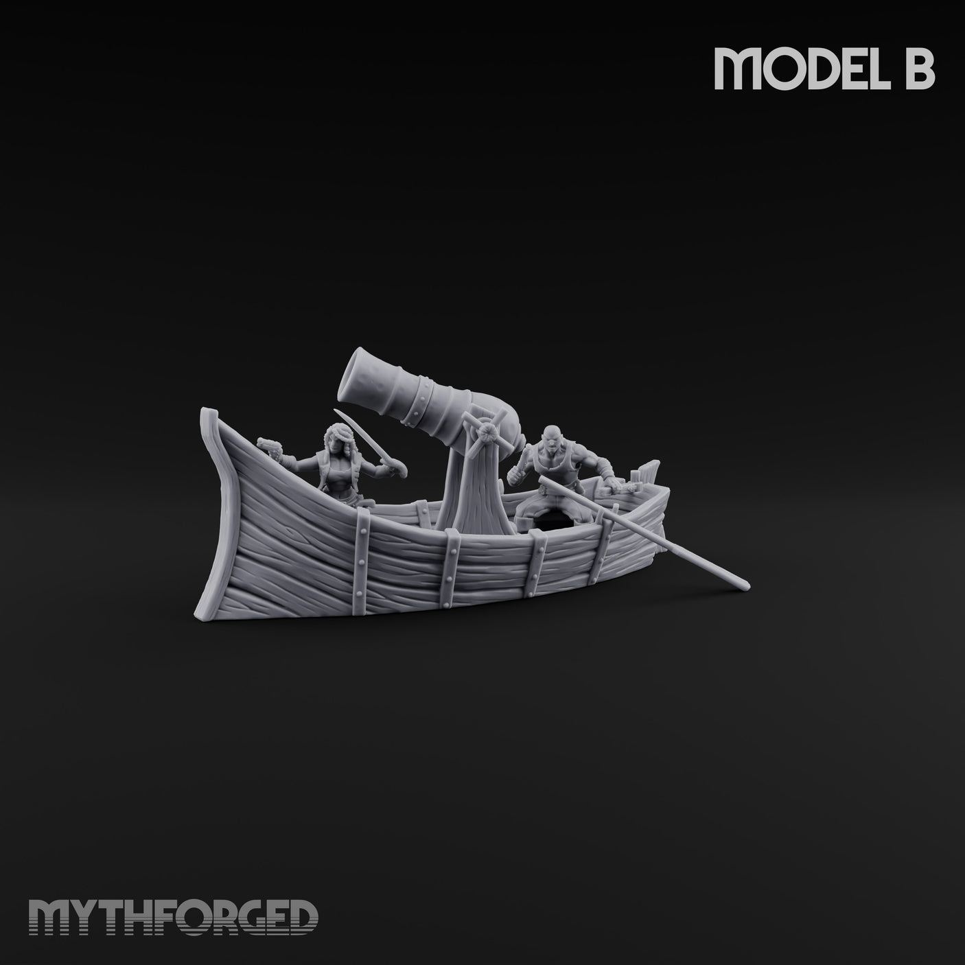 Broadside Ready Human Reaver Skiff Crews Miniature for Dungeons and Dragons, Pathfinder or other TTRPGs