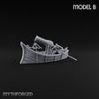 Broadside Under Oar Human Reaver Skiff Miniature for Dungeons and Dragons, Pathfinder or other TTRPGs
