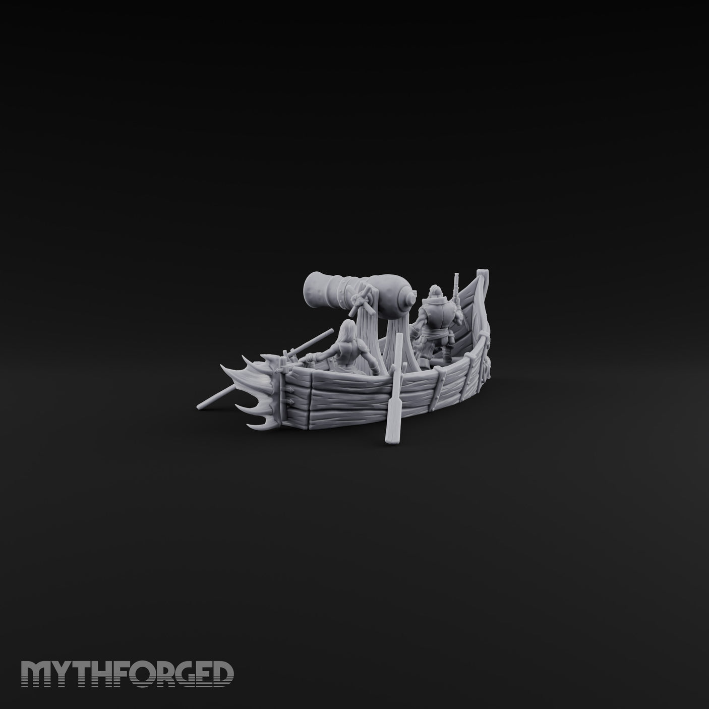 Broadside Ready Human Pirate Skiff Miniature for Dungeons and Dragons, Pathfinder or other TTRPGs