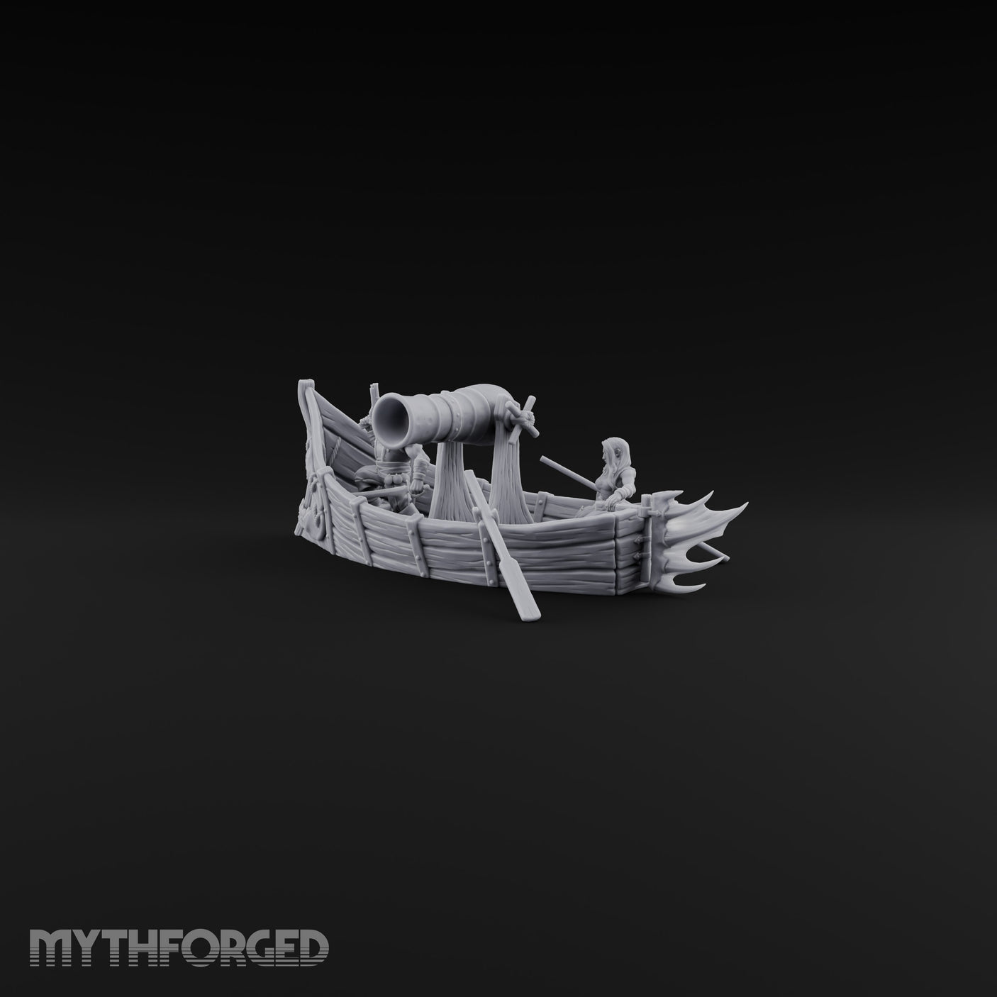 Broadside Ready Human Pirate Skiff Miniature for Dungeons and Dragons, Pathfinder or other TTRPGs