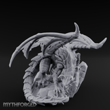 Perched Menacing Red Dragon Miniature for Dungeons and Dragons, Pathfinder or other TTRPGs