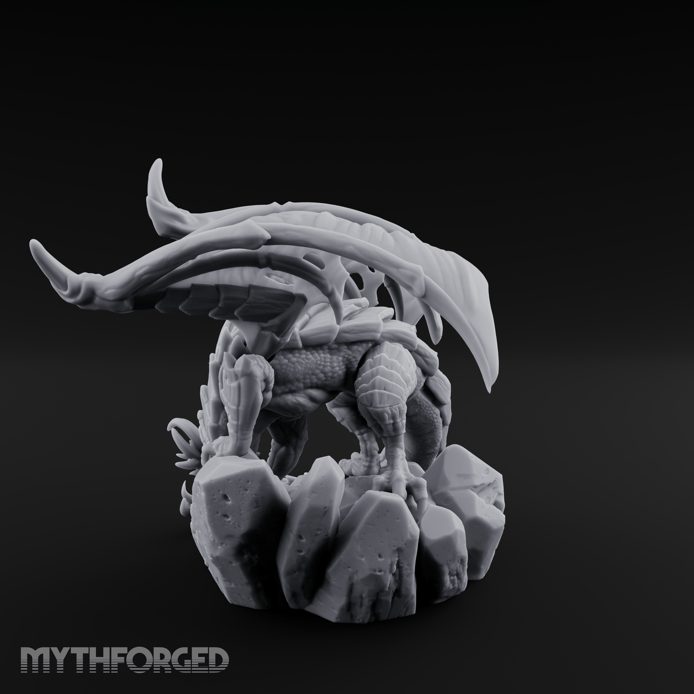 Perched Menacing Red Dragon Miniature for Dungeons and Dragons, Pathfinder or other TTRPGs
