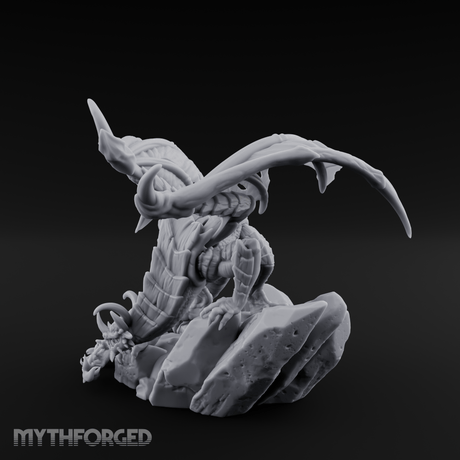 Perched Menacing Red Dragon Miniature for Dungeons and Dragons, Pathfinder or other TTRPGs