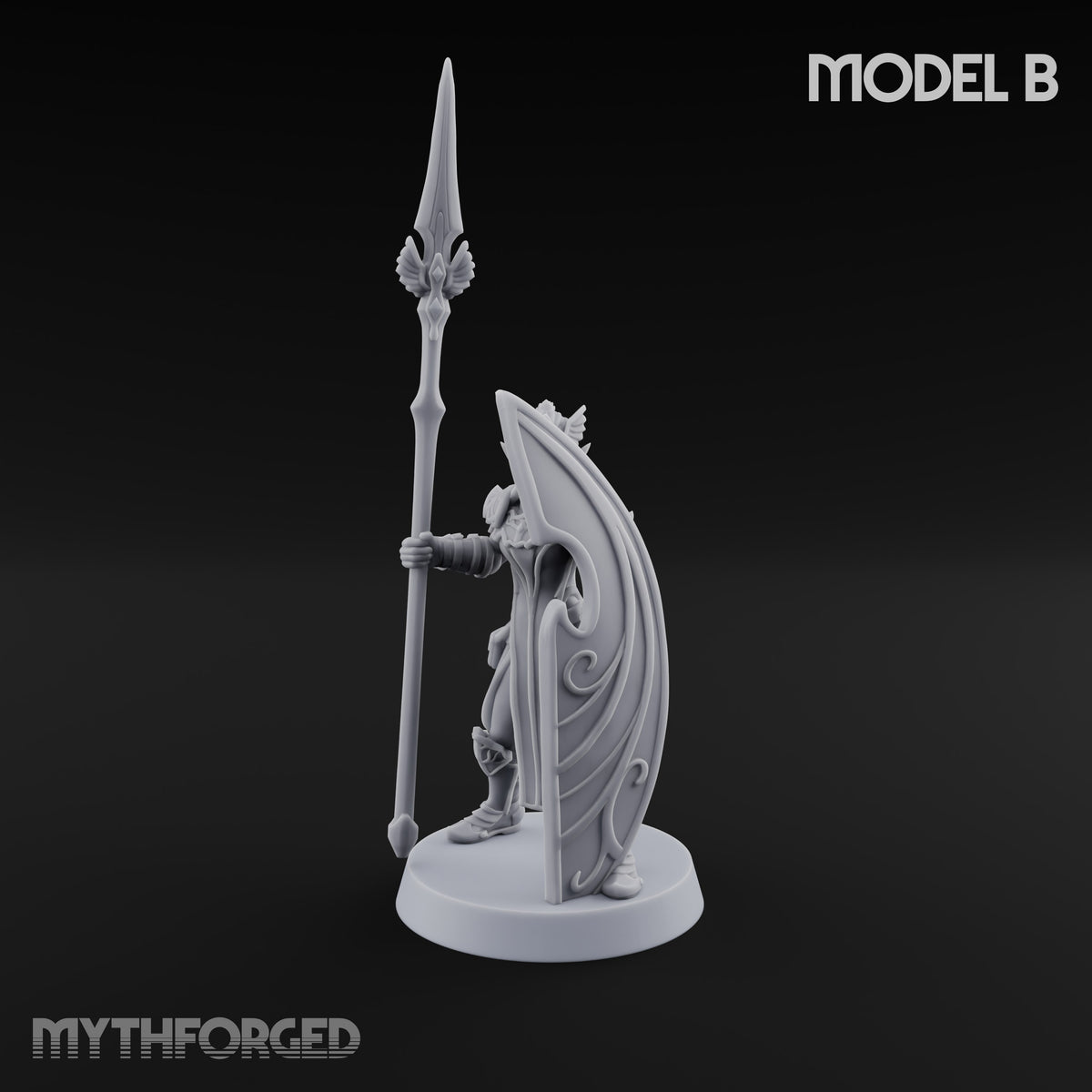 Wings on Every Brow Elf Regal Guard B — Spear & Shield