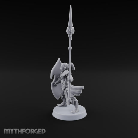 Shields Leaf-Shaped, Spears Skyward Elf Spear and Shield Guard A