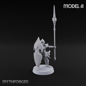 Shields Leaf-Shaped, Spears Skyward Elf Spear and Shield Guard A
