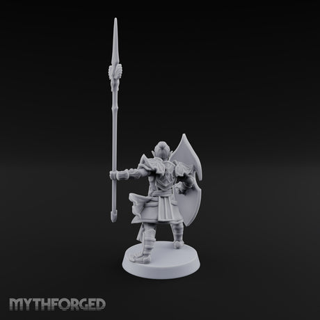 Shields Leaf-Shaped, Spears Skyward Elf Spear and Shield Guard B