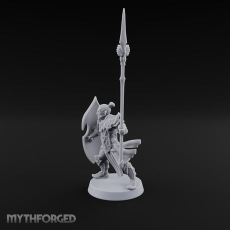 Shields Leaf-Shaped, Spears Skyward Elf Spear and Shield Guard B