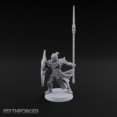 Shields Leaf-Shaped, Spears Skyward Elf Spear and Shield Guard B