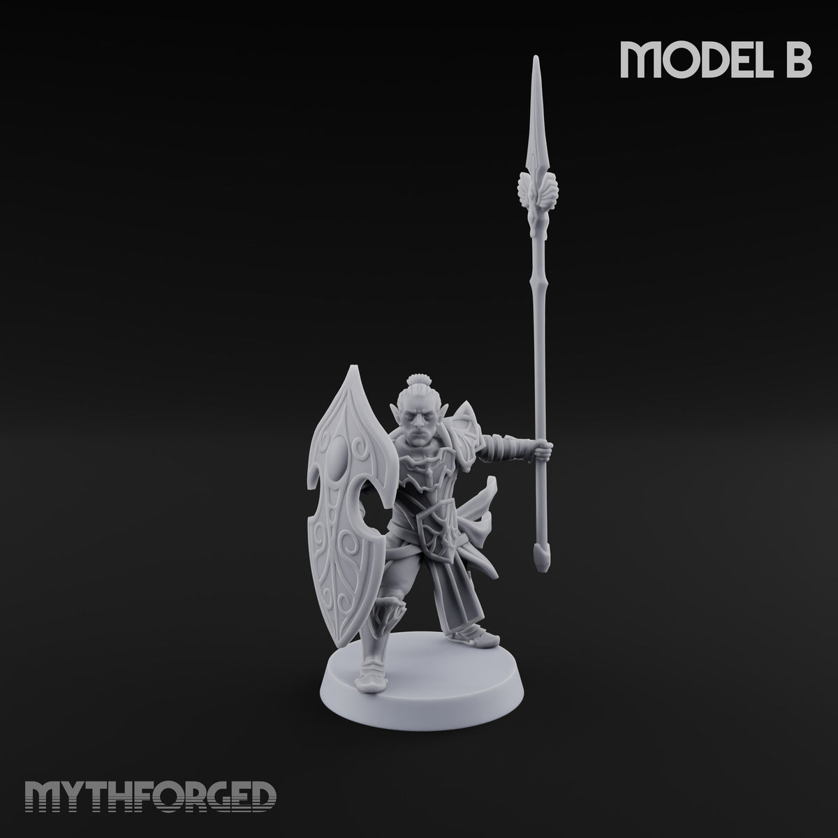 Shields Leaf-Shaped, Spears Skyward Elf Spear and Shield Guard B