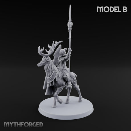 Antlers Lead the Charge Elf Stag Rider B