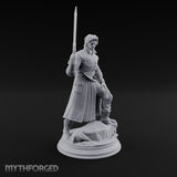 Grinning Over the Cut Human Man with Serrated Cleaver Blade and Long Greatcoat