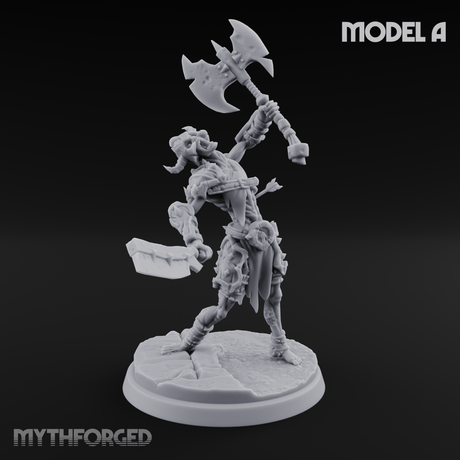 Axes Held High Ghoul Warriors Miniature for Dungeons and Dragons, Pathfinder or other TTRPGs