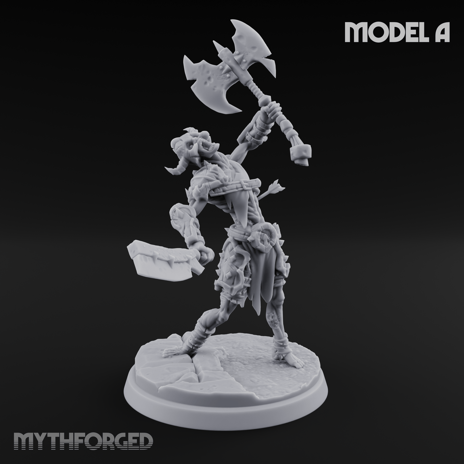 Axes Held High Ghoul Warriors A Miniature for Dungeons and Dragons, Pathfinder or other TTRPGs