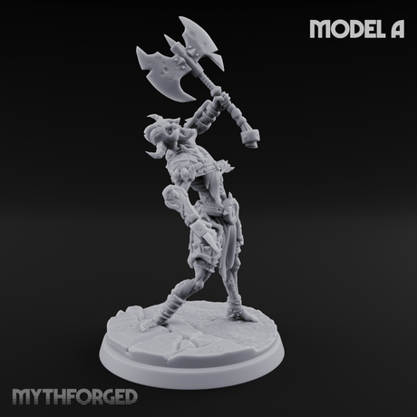 Axes Held High Ghoul Warriors Miniature for Dungeons and Dragons, Pathfinder or other TTRPGs