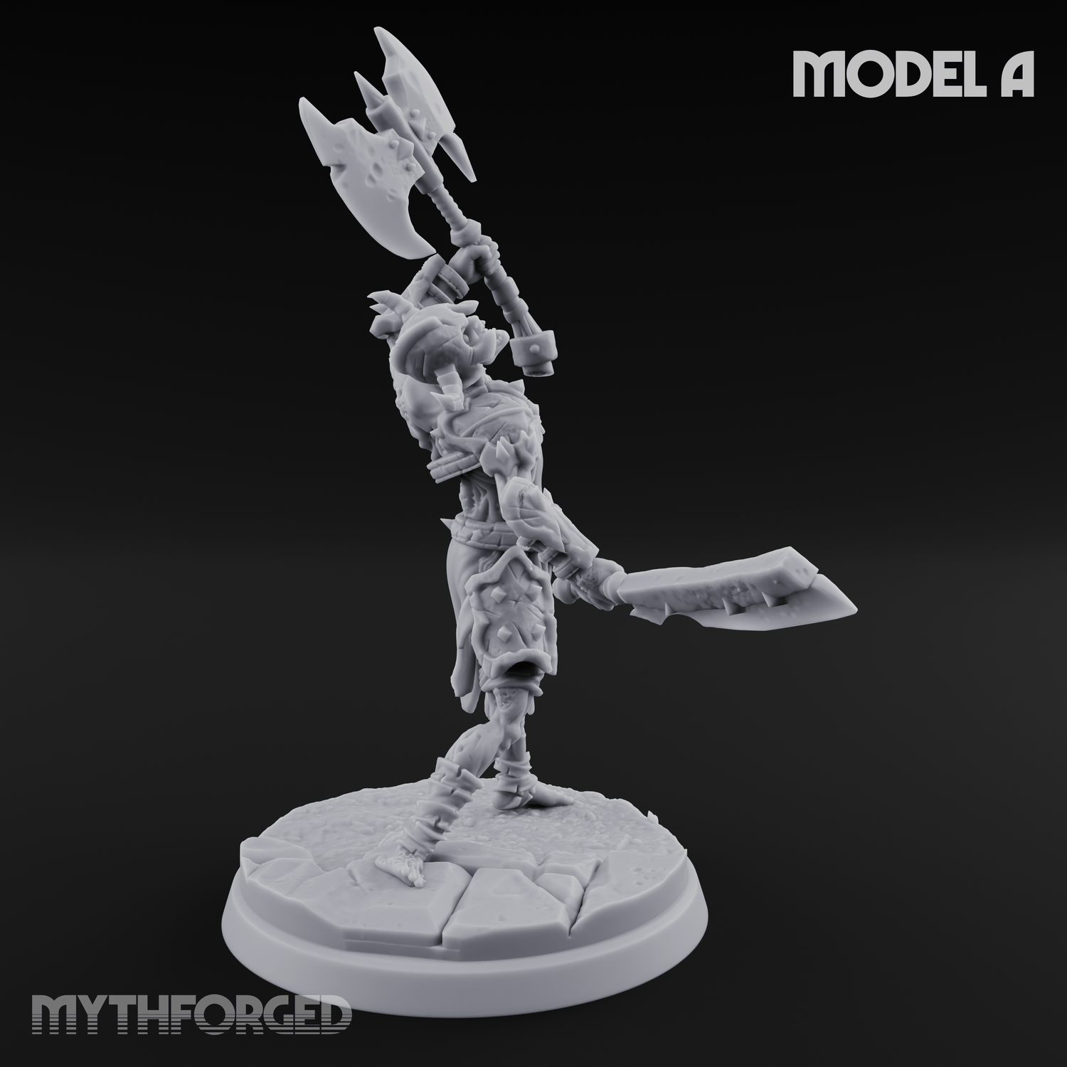 Axes Held High Ghoul Warriors A Miniature for Dungeons and Dragons, Pathfinder or other TTRPGs