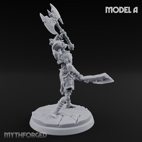 Axes Held High Ghoul Warriors A Miniature for Dungeons and Dragons, Pathfinder or other TTRPGs