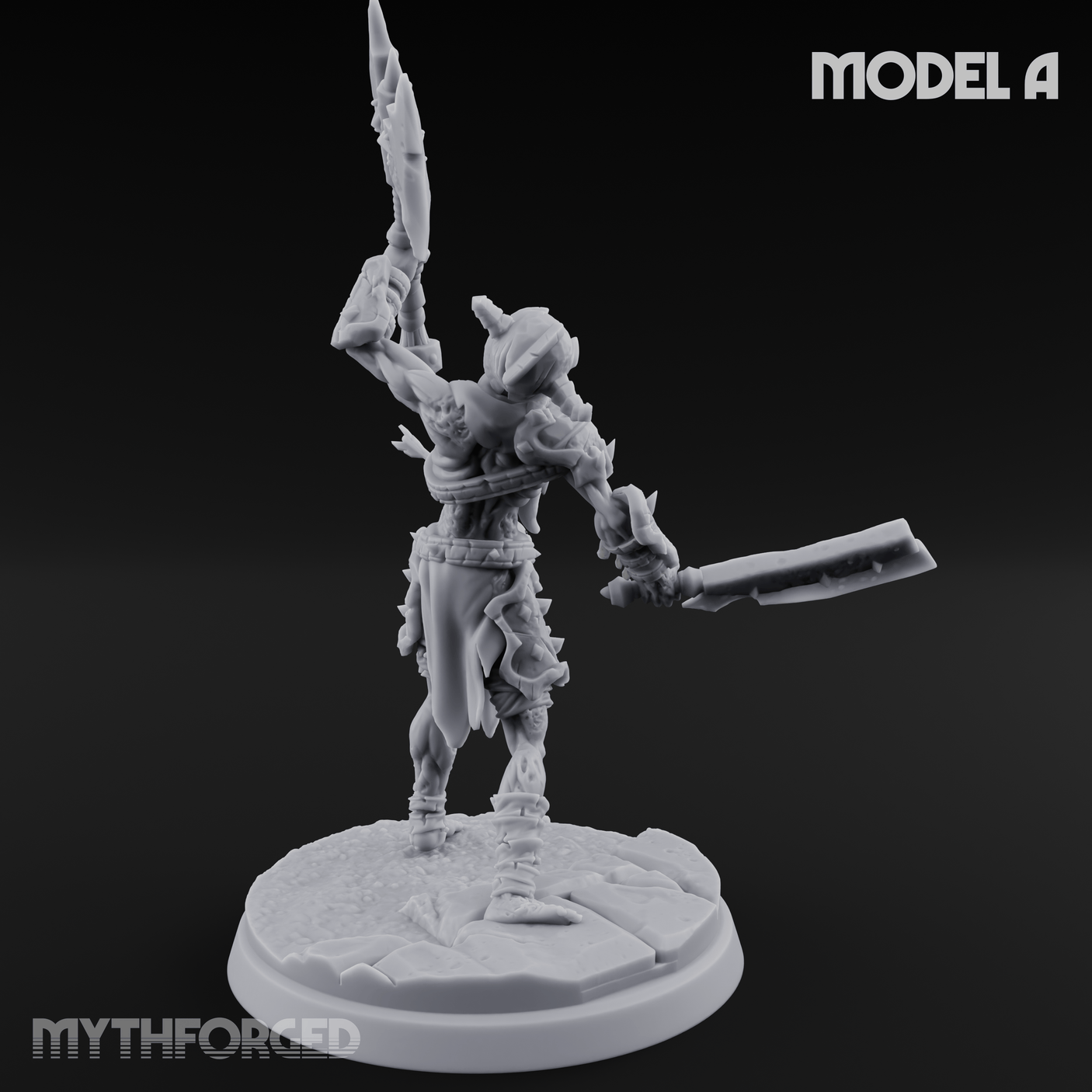 Axes Held High Ghoul Warriors A Miniature for Dungeons and Dragons, Pathfinder or other TTRPGs