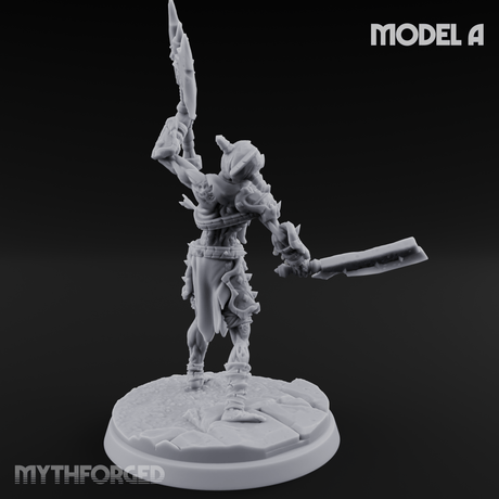 Axes Held High Ghoul Warriors A Miniature for Dungeons and Dragons, Pathfinder or other TTRPGs