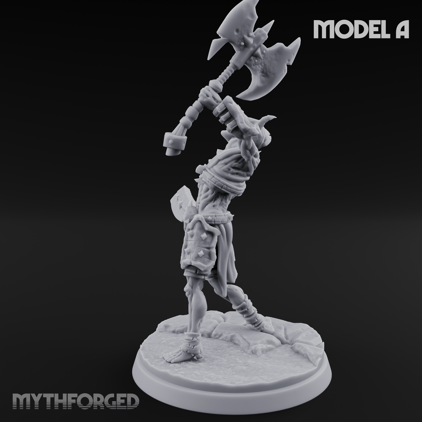 Axes Held High Ghoul Warriors A Miniature for Dungeons and Dragons, Pathfinder or other TTRPGs