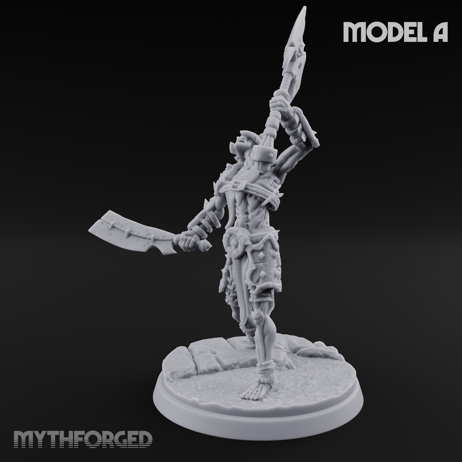 Axes Held High Ghoul Warriors A Miniature for Dungeons and Dragons, Pathfinder or other TTRPGs