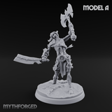 Axes Held High Ghoul Warriors A Miniature for Dungeons and Dragons, Pathfinder or other TTRPGs