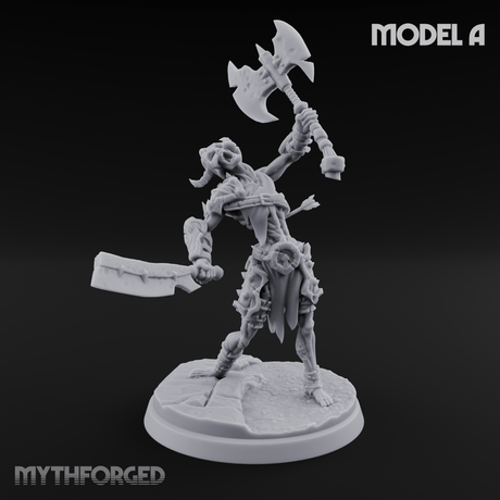 Axes Held High Ghoul Warriors A Miniature for Dungeons and Dragons, Pathfinder or other TTRPGs