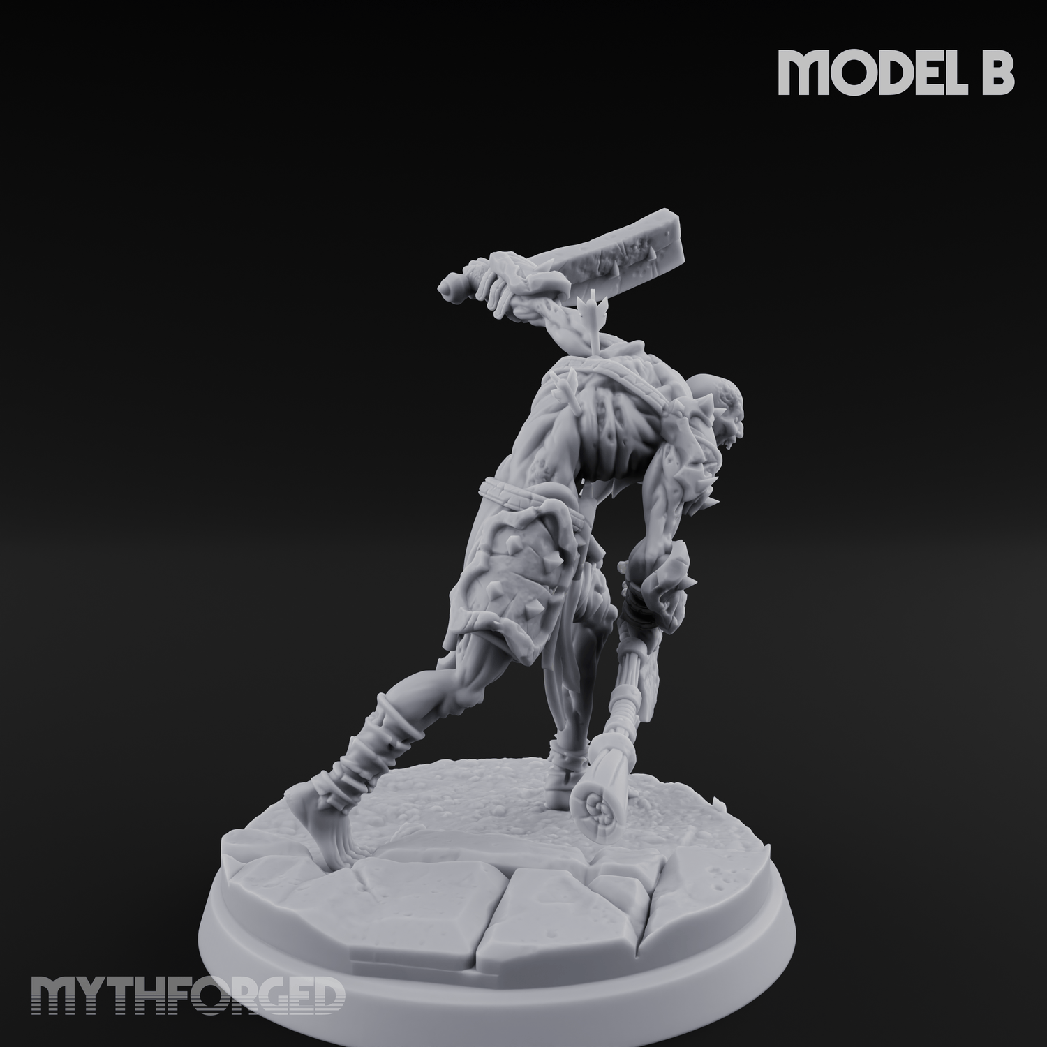 Axes Held High Ghoul Warriors B Miniature for Dungeons and Dragons, Pathfinder or other TTRPGs
