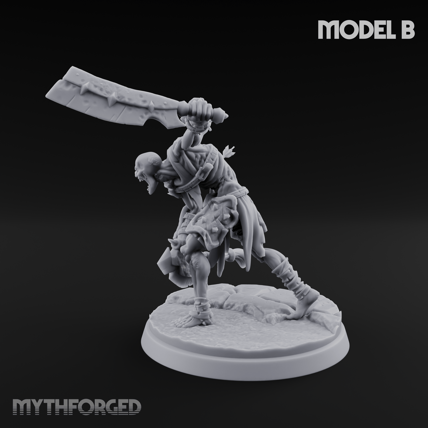 Axes Held High Ghoul Warriors B Miniature for Dungeons and Dragons, Pathfinder or other TTRPGs