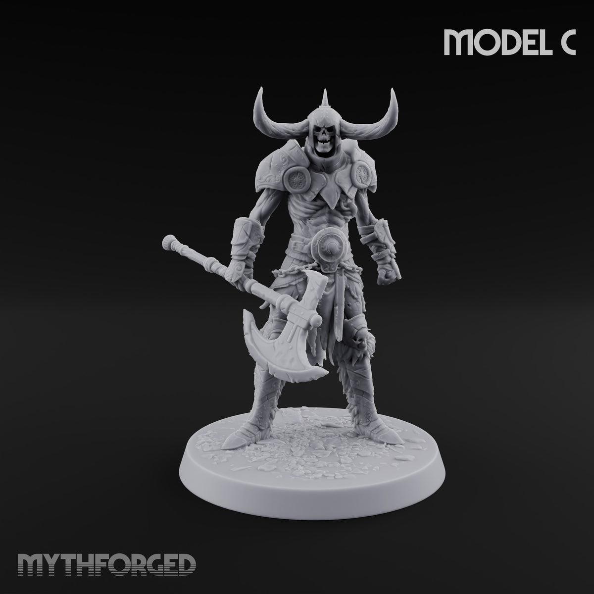 Hollow Under the Horns Skeleton Axe Warrior C