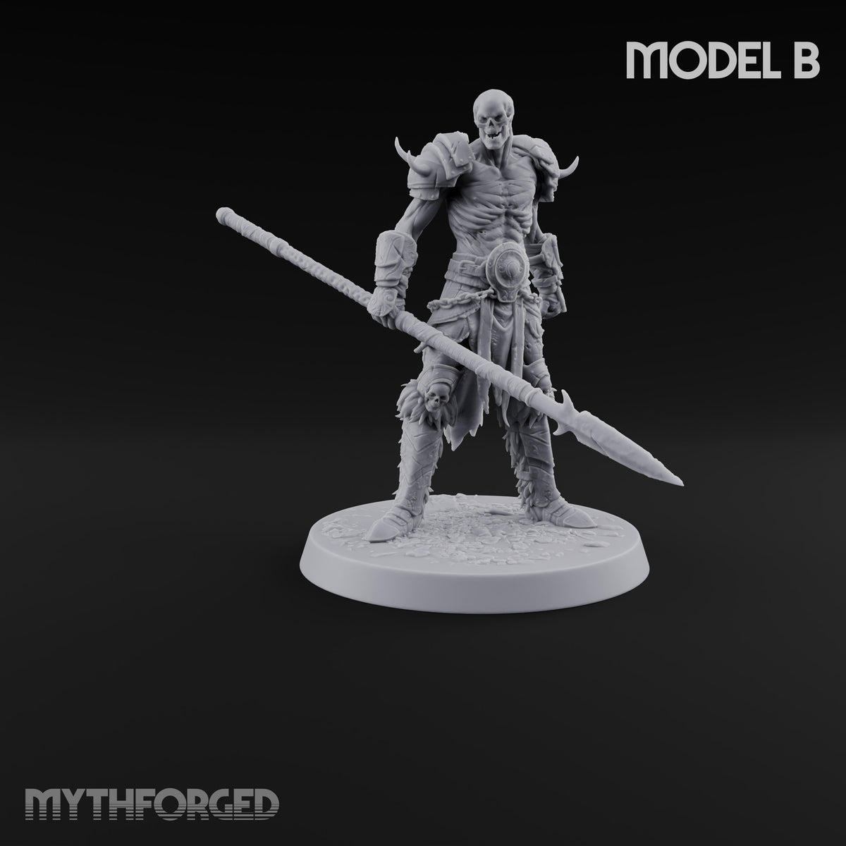 Horns, Hide and Hafts Skeleton Spear Warrior B